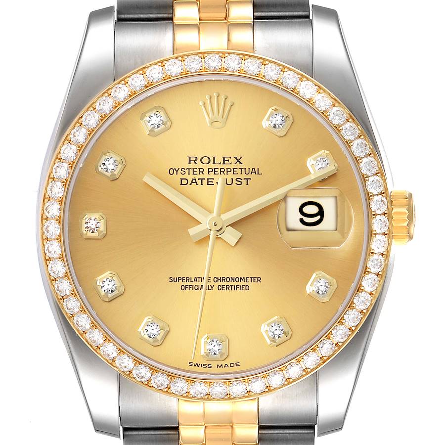 NOT FOR SALE Rolex Datejust Steel Yellow Gold Champagne Diamond Dial Mens Watch 116243 PARTIAL PAYMENT SwissWatchExpo