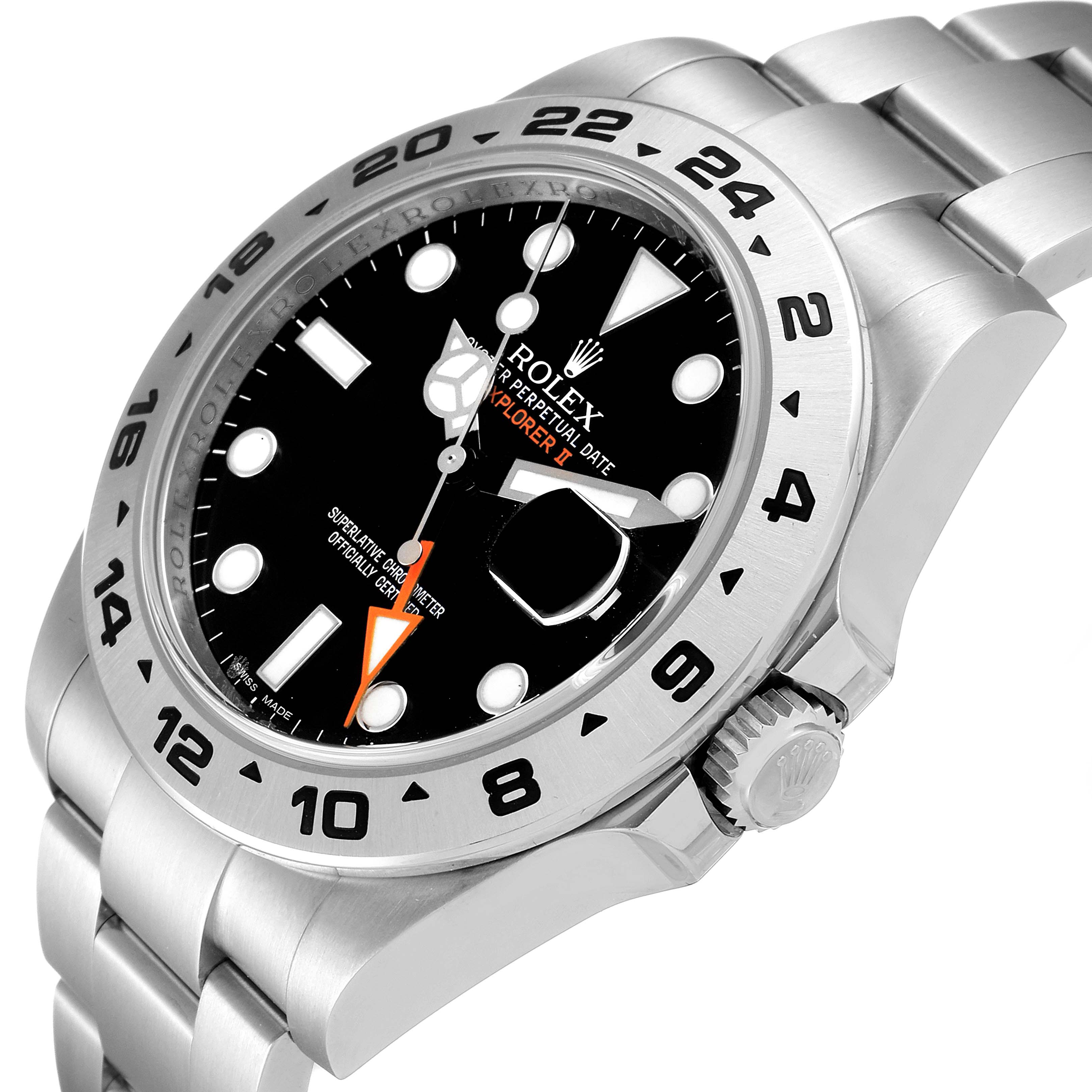 The Rolex Explorer 216570 Men's Stainless Steel Black Dial 216570 Men's Stainless Steel Black Dial watch is shown at a slight angle, highlighting the dial, bezel, crown, and bracelet.