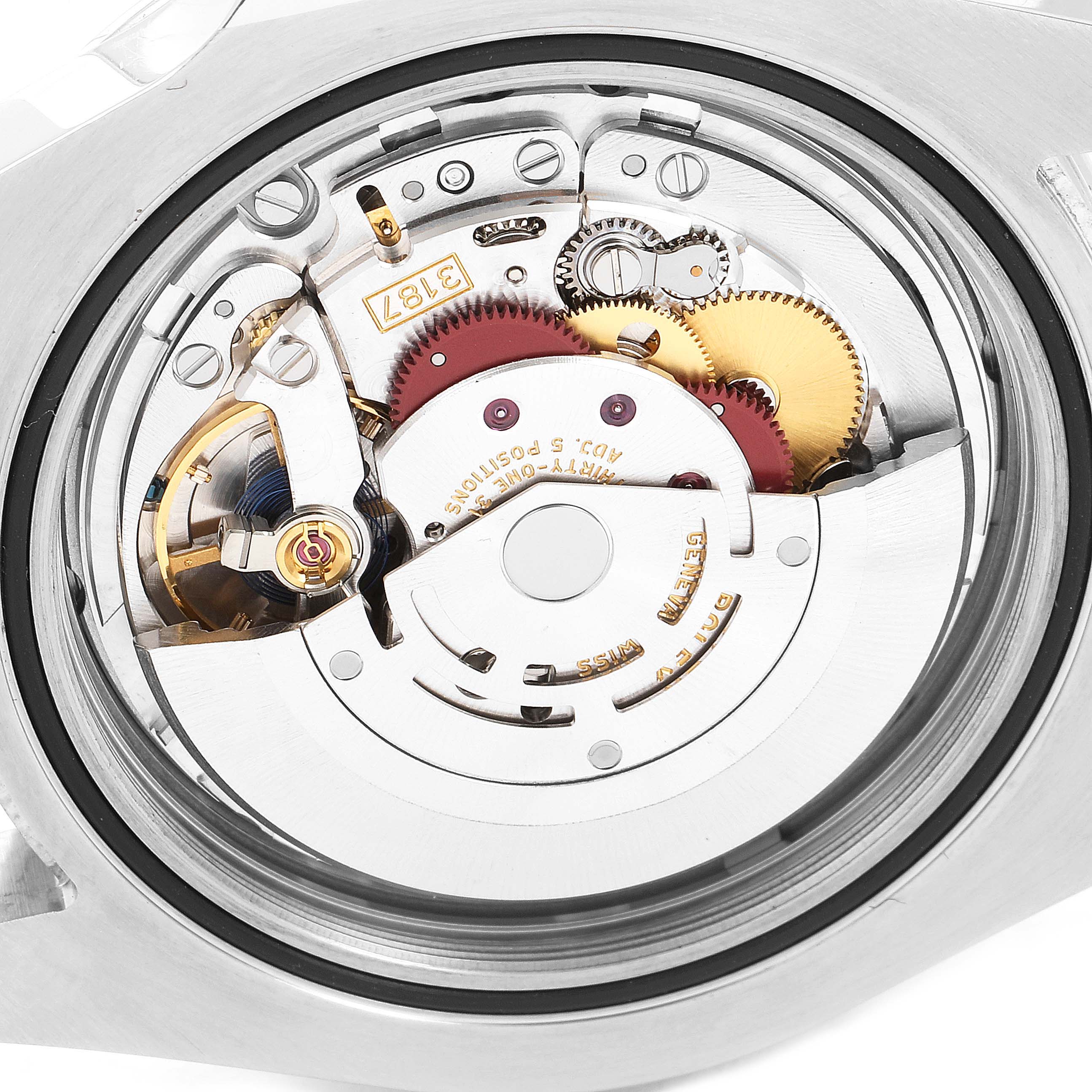 This image shows the internal mechanism and movement components of the Rolex Explorer 216570 Men's Stainless Steel White Dial 216570 Men's Stainless Steel White Dial watch.