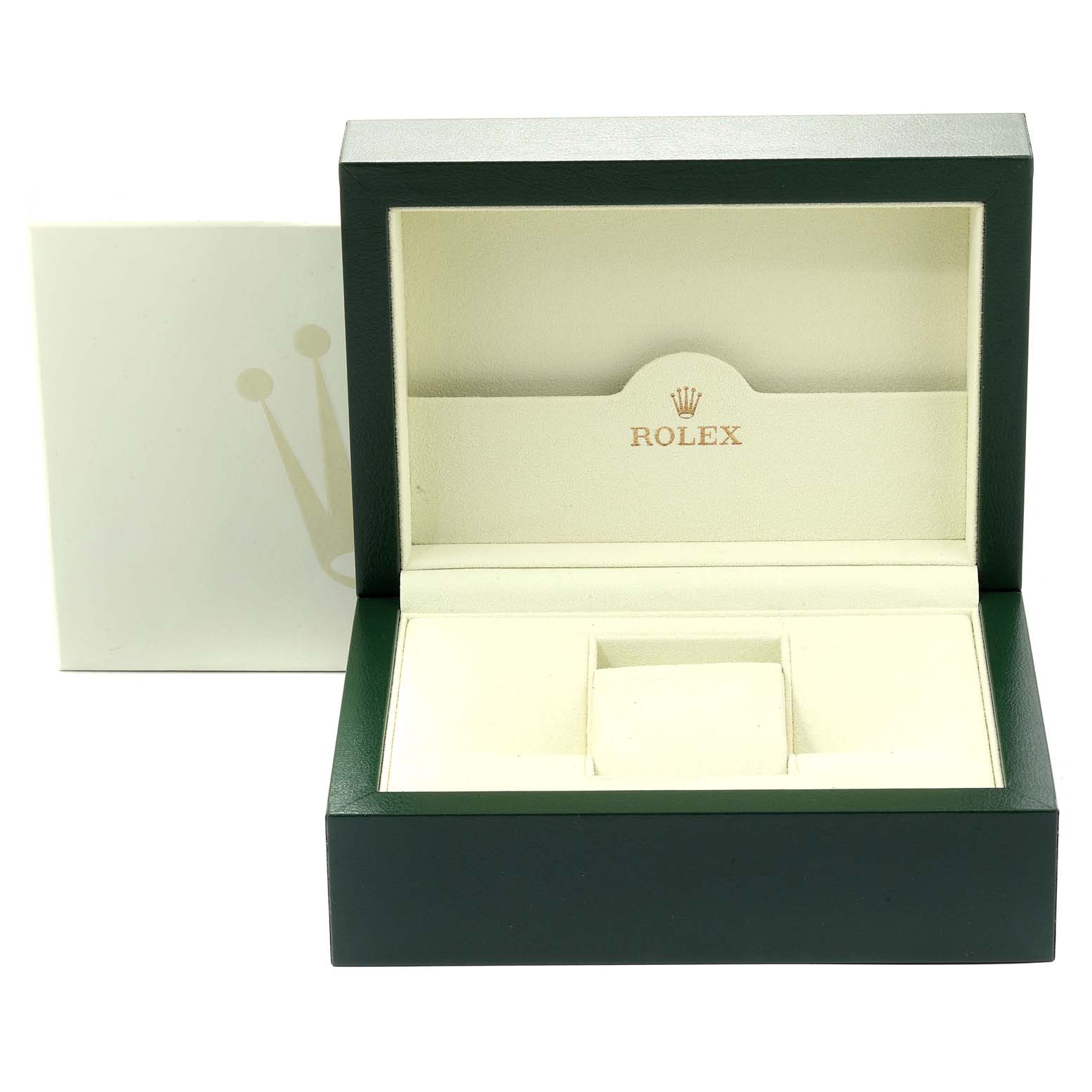 The image shows an open Rolex Submariner 16613 Men
s Steel and Gold (two tone) Blue Dial 16613 Men
s Steel and Gold (two tone) Blue Dial watch box with the brand logo visible inside.