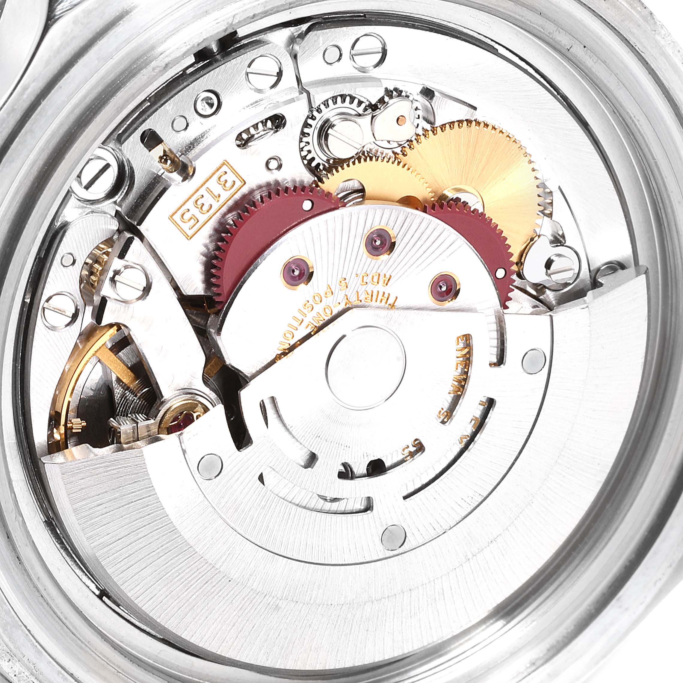 The image shows a close-up of the movement and internal mechanisms of a Rolex Submariner 16610 Men's Stainless Steel Black Dial 16610 Men's Stainless Steel Black Dial watch.