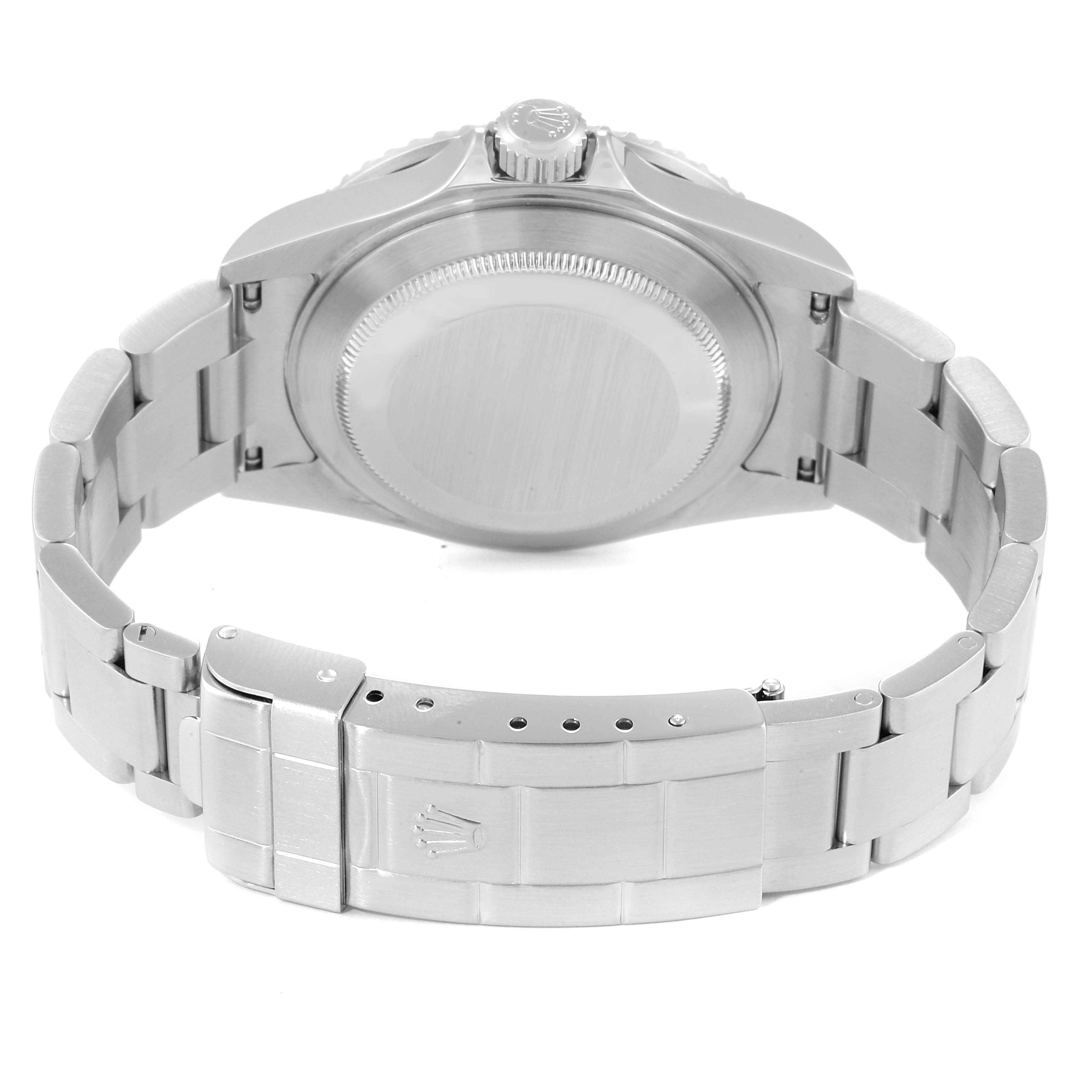 This image shows the back and bracelet of the Rolex Submariner 16610 Men's Stainless Steel Black Dial 16610 Men's Stainless Steel Black Dial watch.