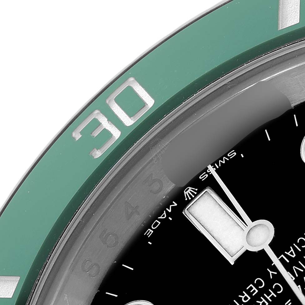The image shows a close-up of the bezel and dial of a Rolex Submariner 126610 Men's Stainless Steel Black Dial 126610 Men's Stainless Steel Black Dial, highlighting the "30" mark and a portion of the hands.