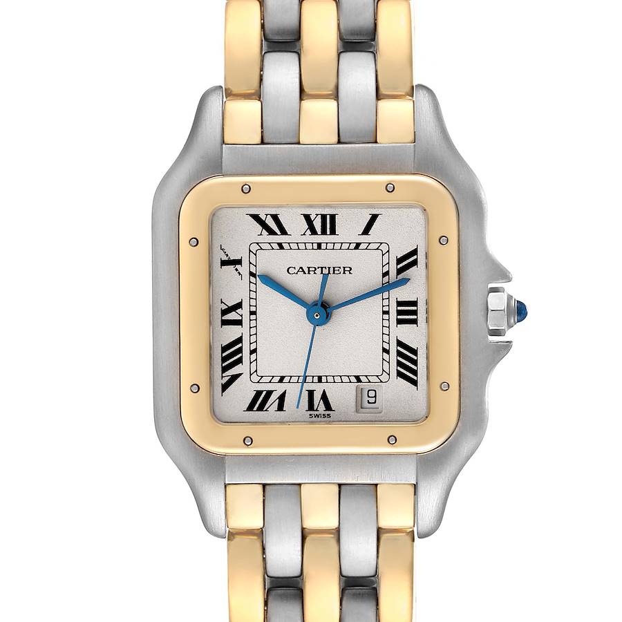 Cartier Panthere Steel 18K Yellow Gold 3 Row Ladies Watch W25028B8 SwissWatchExpo