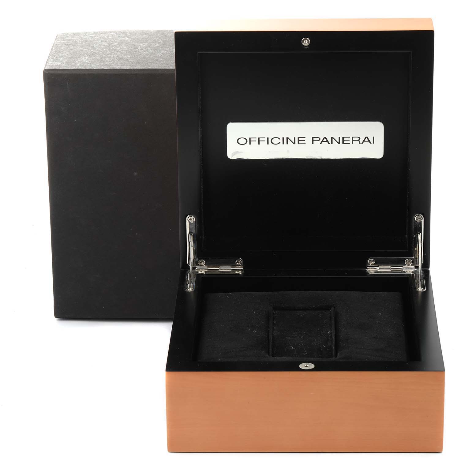 The image shows an open box for a Panerai Luminor PAM00661 Men's Ceramic Black Dial PAM00661 Men's Ceramic Black Dial watch, displaying the interior and the "Officine Panerai" label.