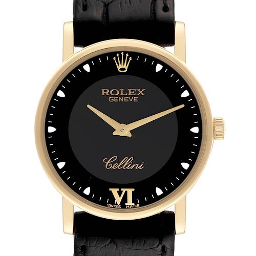 Photo of Rolex Cellini Classic Yellow Gold Black Dial Mens Watch 5115
