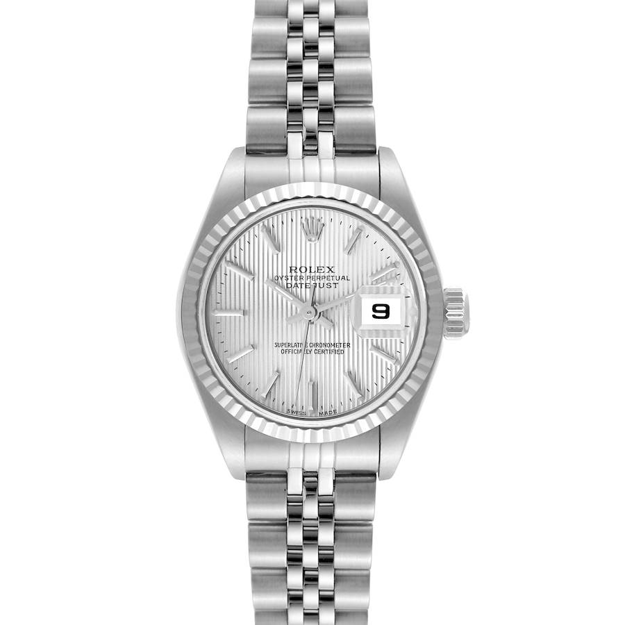 Rolex Datejust 26 Steel White Gold Tapestry Dial Ladies Watch 79174 SwissWatchExpo