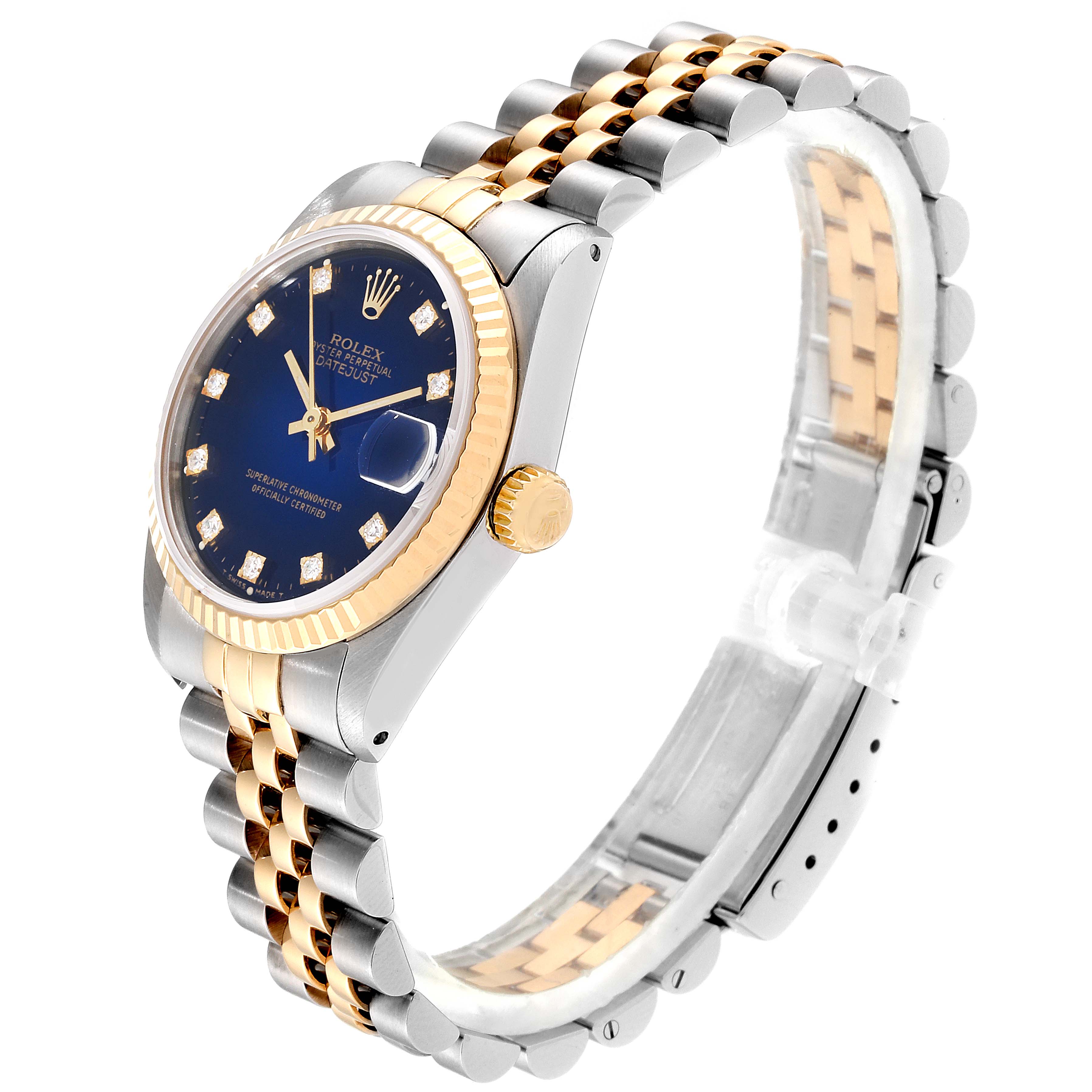 Rolex Datejust Midsize 31 Steel Yellow Gold Diamond Ladies Watch 68273 ...