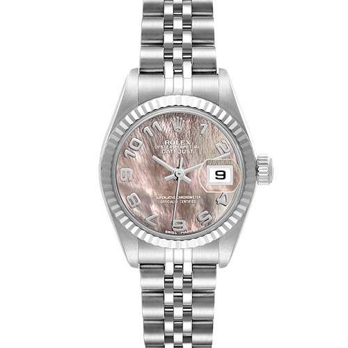 Photo of Rolex Datejust Mother of Pearl Dial White Gold Steel Ladies Watch 79174 Box Papers