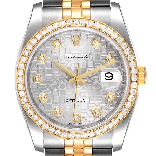 Photo of Rolex Datejust Steel Yellow Gold Anniversary Diamond Dial Mens Watch 116243