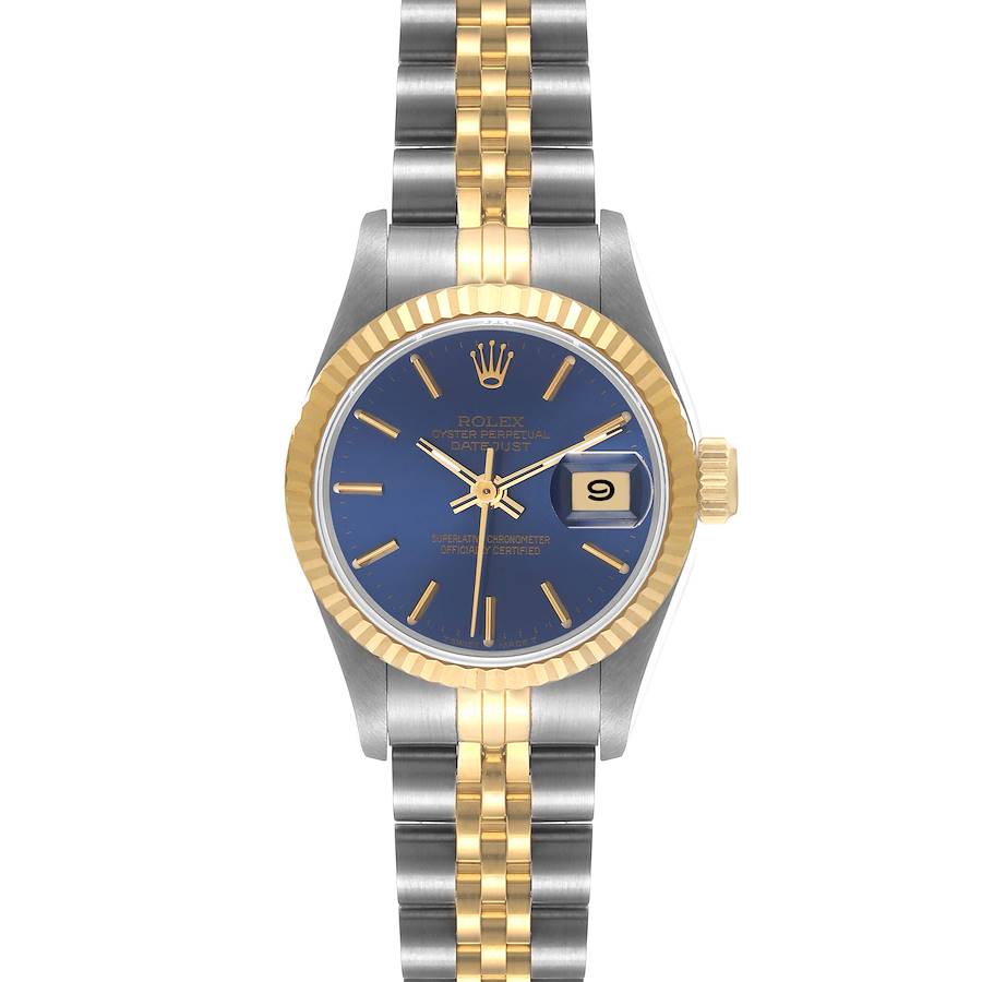 Rolex Datejust Steel Yellow Gold Blue Dial Ladies Watch 69173 Unworn NOS SwissWatchExpo