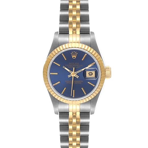 Photo of Rolex Datejust Steel Yellow Gold Blue Dial Ladies Watch 69173 Unworn NOS