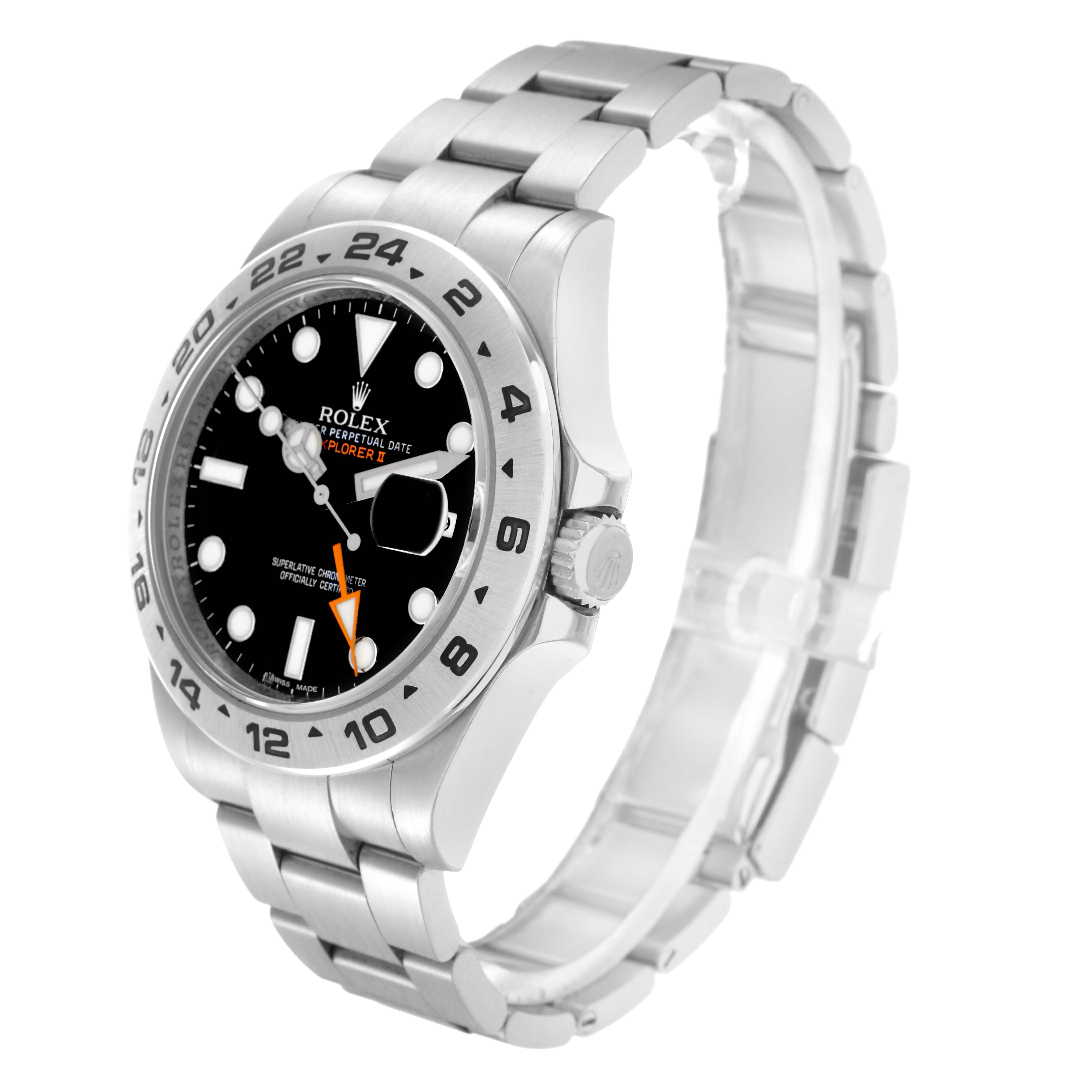 The Rolex Explorer 216570 Men
s Stainless Steel Black Dial 216570 Men
s Stainless Steel Black Dial watch is shown at a three-quarter angle, highlighting the bezel, dial, bracelet, and crown.