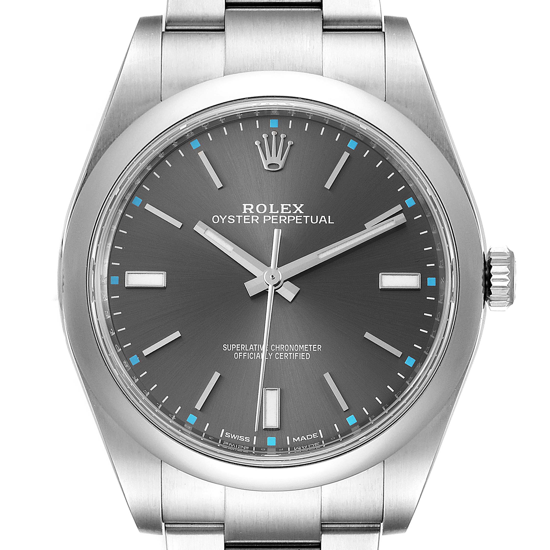 Rolex Oyster Perpetual 39 Rhodium Dial 