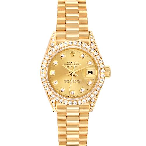 Photo of Rolex President Datejust 26mm Yellow Gold Diamond Ladies Watch 69238
