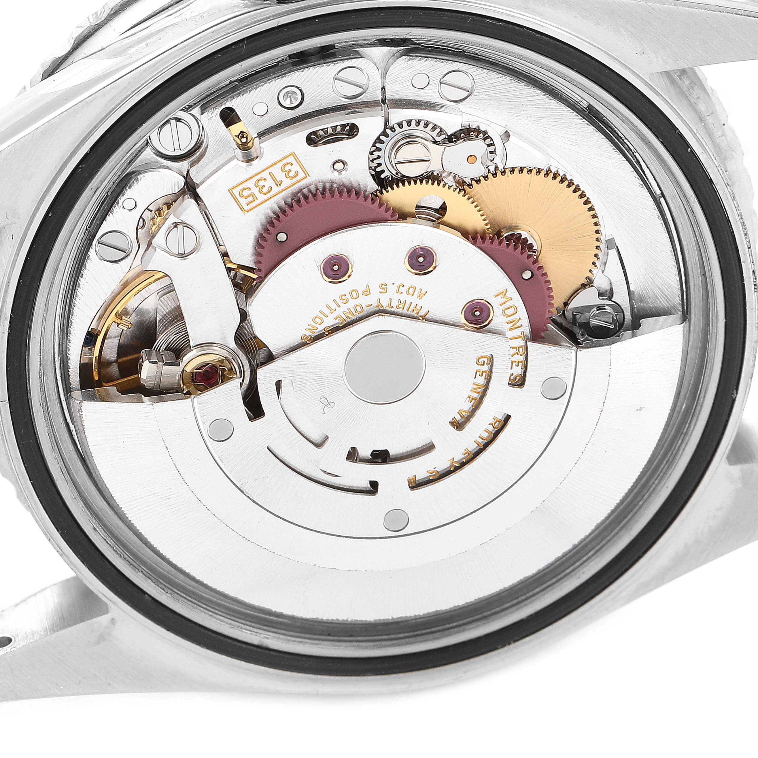 The image shows the movement mechanism from the back of the Rolex Turn-o-Graph 16264 Men
s Stainless Steel White Dial 16264 Men
s Stainless Steel White Dial watch, revealing its intricate gears and components.