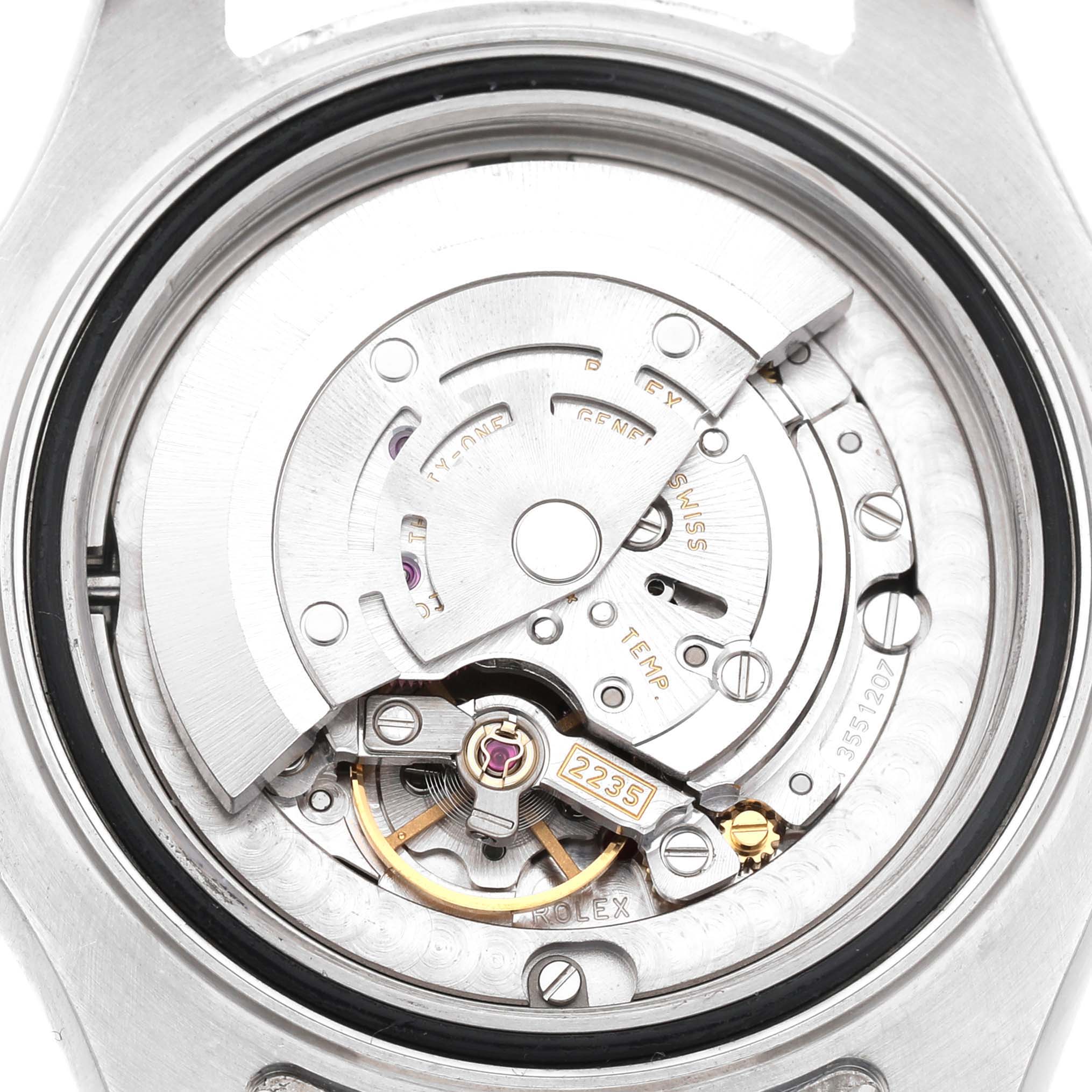 This image shows the movement mechanism of a Rolex Yacht-Master 168622 Men's Stainless Steel Silver Dial watch from a top-down angle.