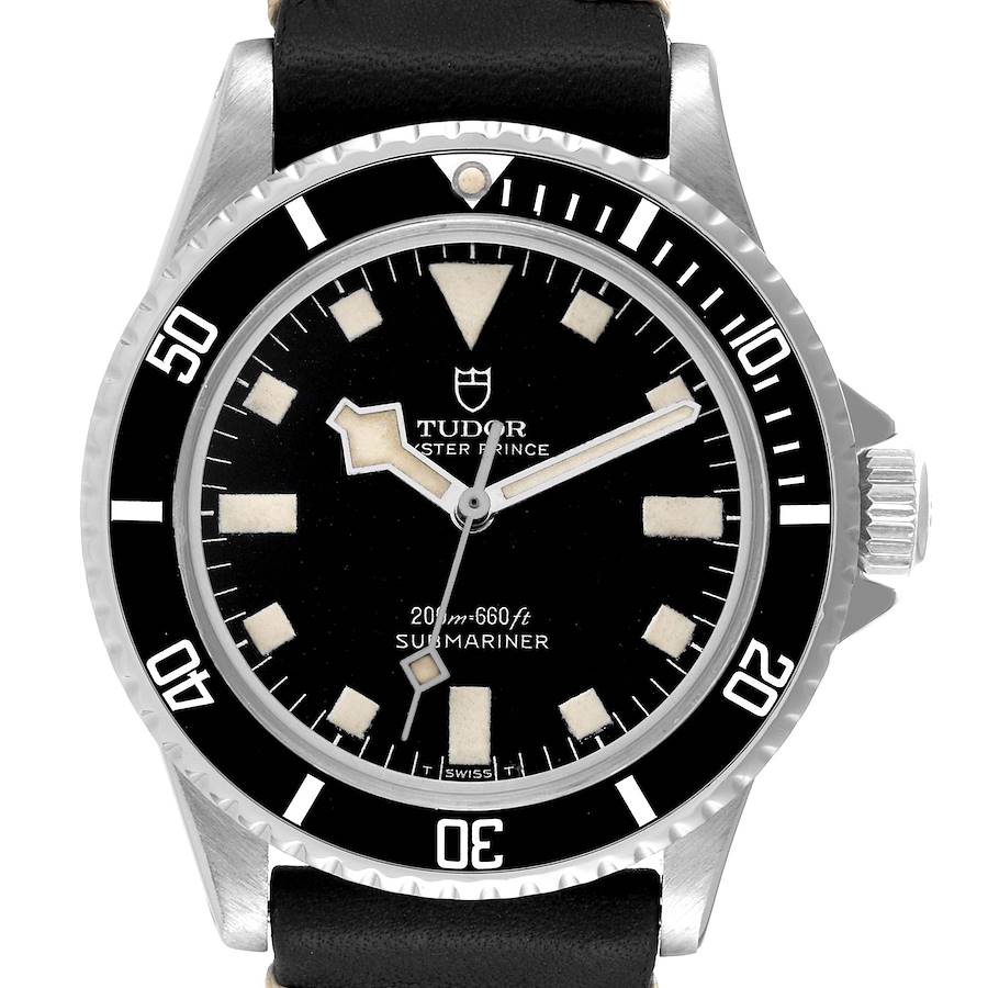 Tudor Submariner Snowflake Black Dial Steel Vintage Mens Watch 7016 SwissWatchExpo