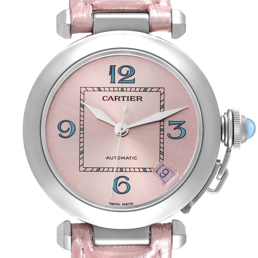 Cartier Pasha C Medium Pink Blue Limited Edition Watch W3108199 SwissWatchExpo