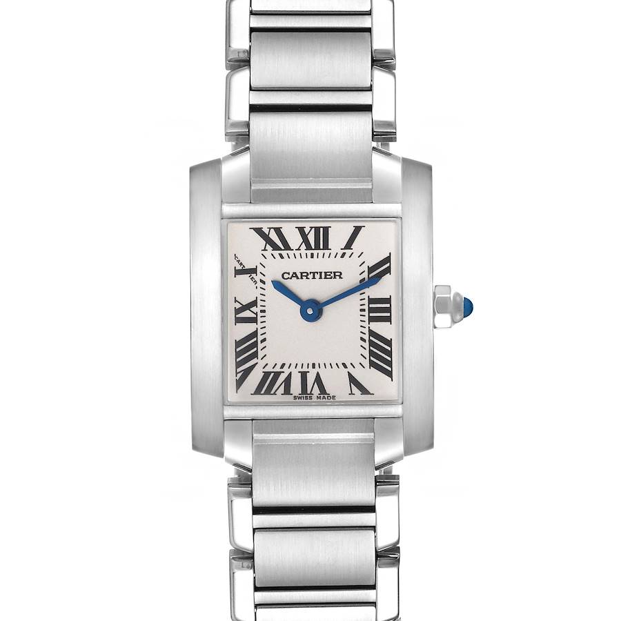 Cartier Tank Francaise Small Silver Dial Steel Ladies Watch W51008Q3 SwissWatchExpo