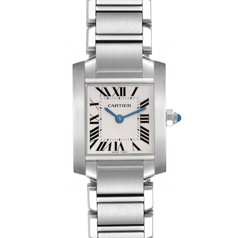 Cartier Tank Francaise Small Silver Dial Steel Ladies Watch W51008Q3 SwissWatchExpo