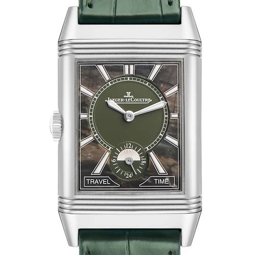 Photo of Jaeger LeCoultre Reverso Duoface Green Marble Boutique Edition Steel Mens Watch 215.8.D4 Q38484AF