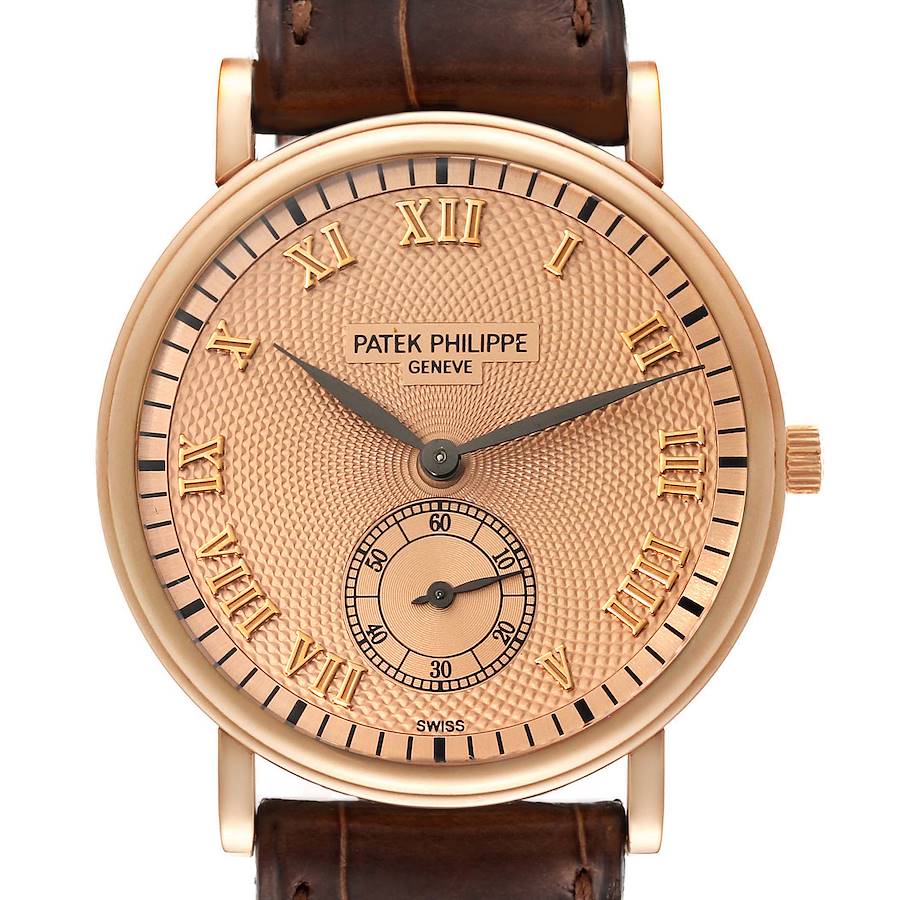 Patek Philippe Calatrava Officer Rose Gold Mens Watch 5022 Box Papers SwissWatchExpo