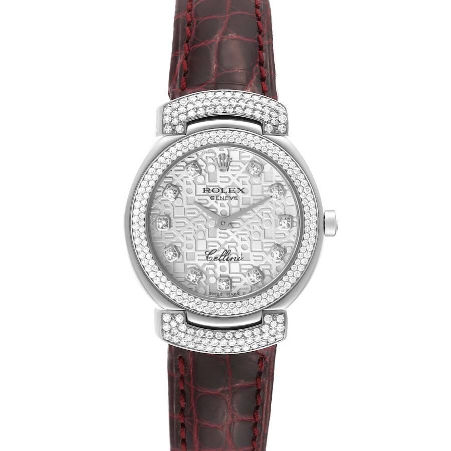 Rolex Cellini Cellissima White Gold Anniversary Diamond Dial Ladies Watch 6673 SwissWatchExpo