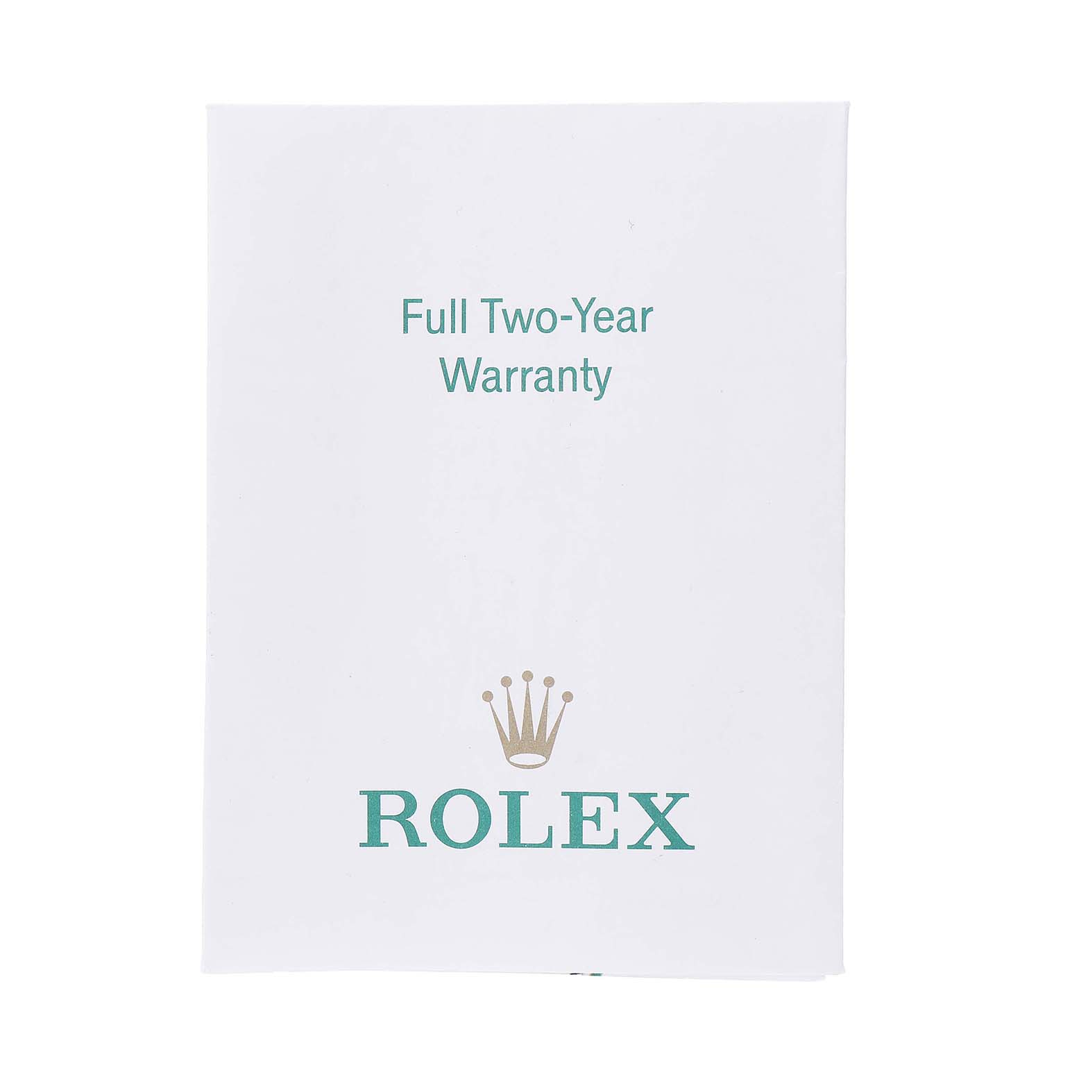 This image shows a full front view of the Rolex Datejust 16233 Men's Stainless Steel White Dial warranty card.