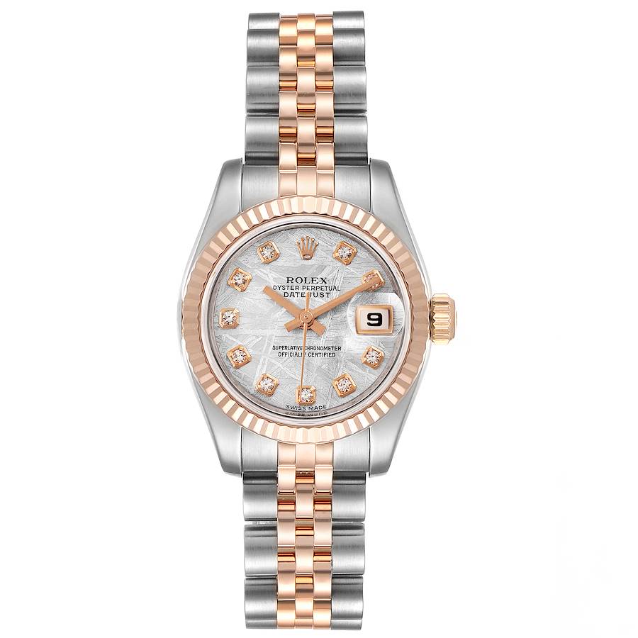 Rolex Datejust Steel EveRose Gold Meteorite Diamond Watch 179171