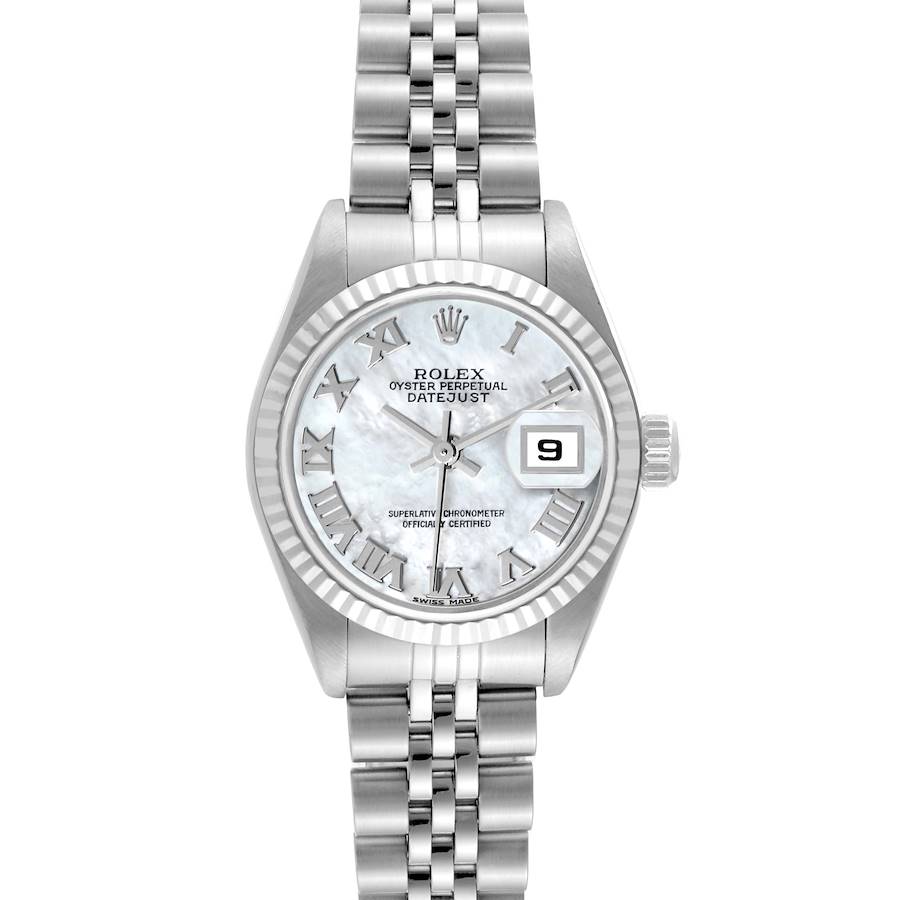 Rolex Datejust Steel White Gold Mother of Pearl Roman Dial Ladies Watch 79174 SwissWatchExpo