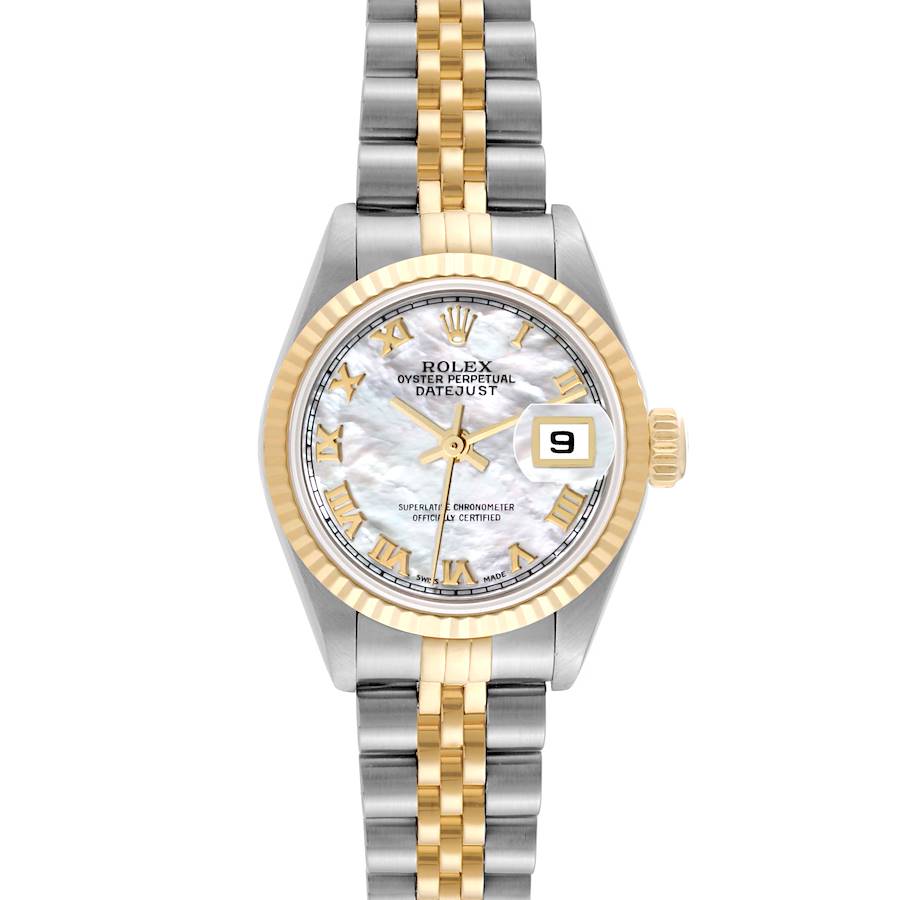 Rolex Datejust Steel Yellow Gold Mother of Pearl Roman Dial Ladies Watch 79173 SwissWatchExpo