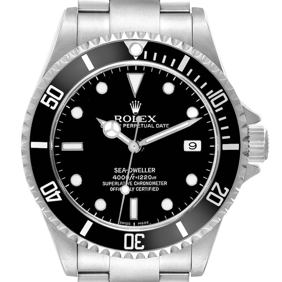 Rolex Seadweller 4000 Black Dial Steel Mens Watch 16600 SwissWatchExpo