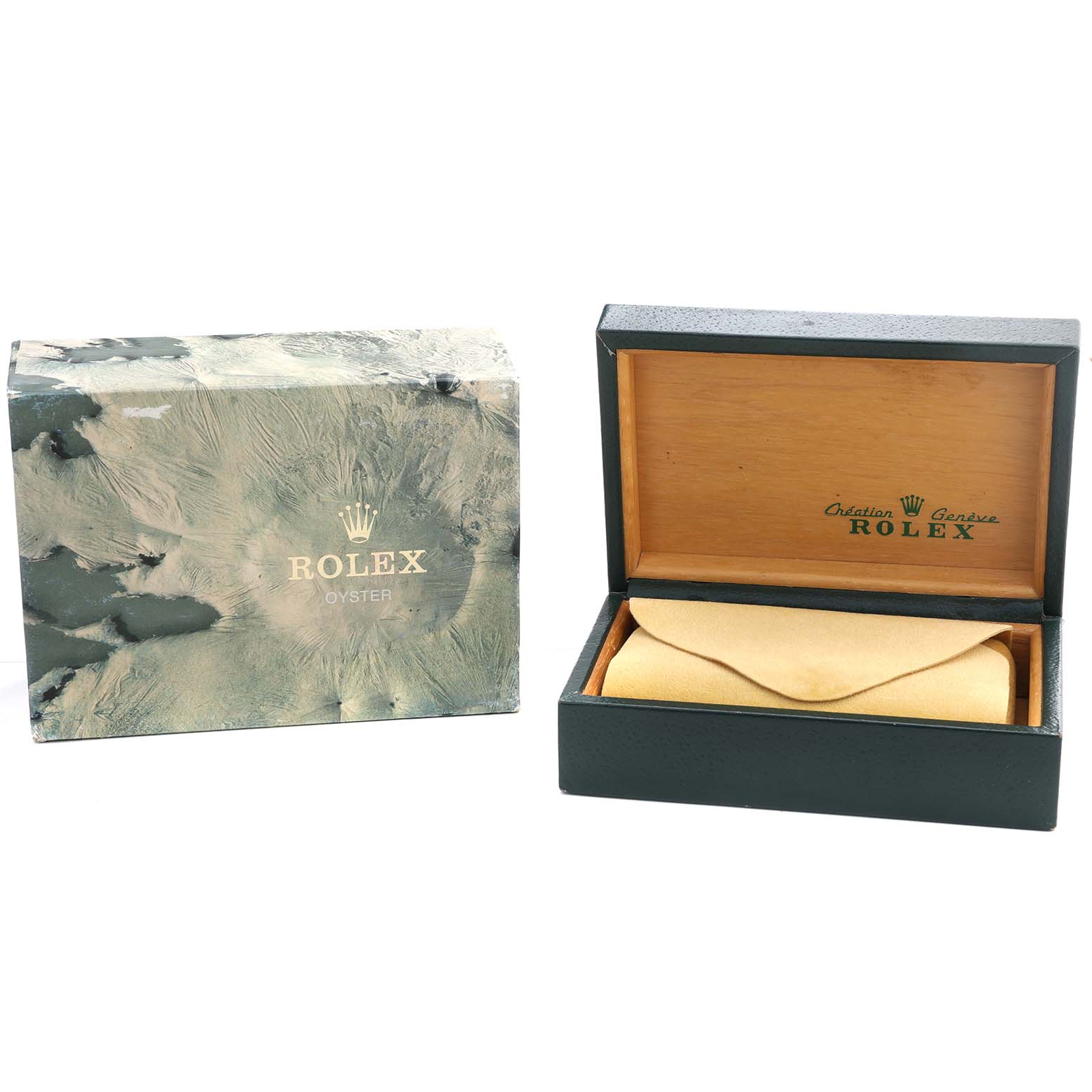 The image shows a Rolex Submariner 16610 Men's Stainless Steel Black Dial watch box and its outer packaging, viewed from the front.