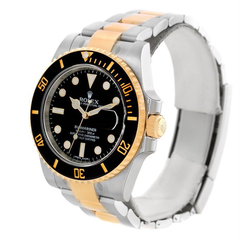 Rolex Submariner Steel 18K Yellow Gold Black Dial Watch 116613 Unworn SwissWatchExpo