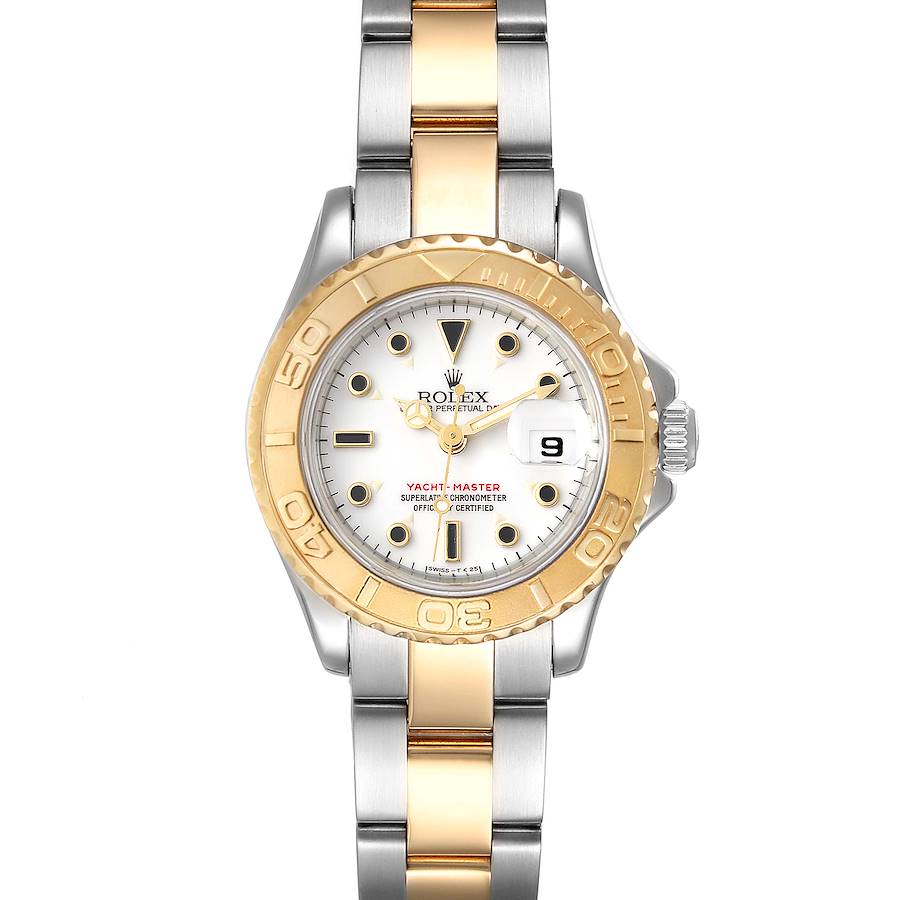 Rolex Yachtmaster 29mm White Dial Steel Yellow Gold Ladies Watch 69623 SwissWatchExpo