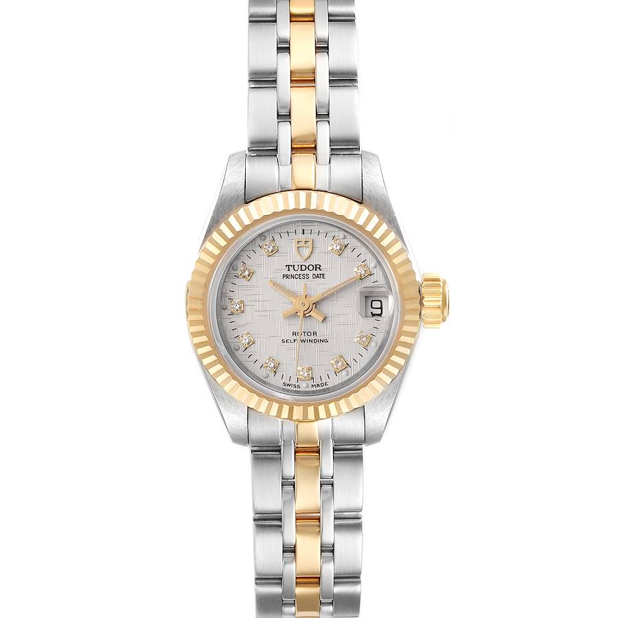 Tudor Princess Date Steel Yellow Gold Silver Diamond Dial Watch 92513 SwissWatchExpo