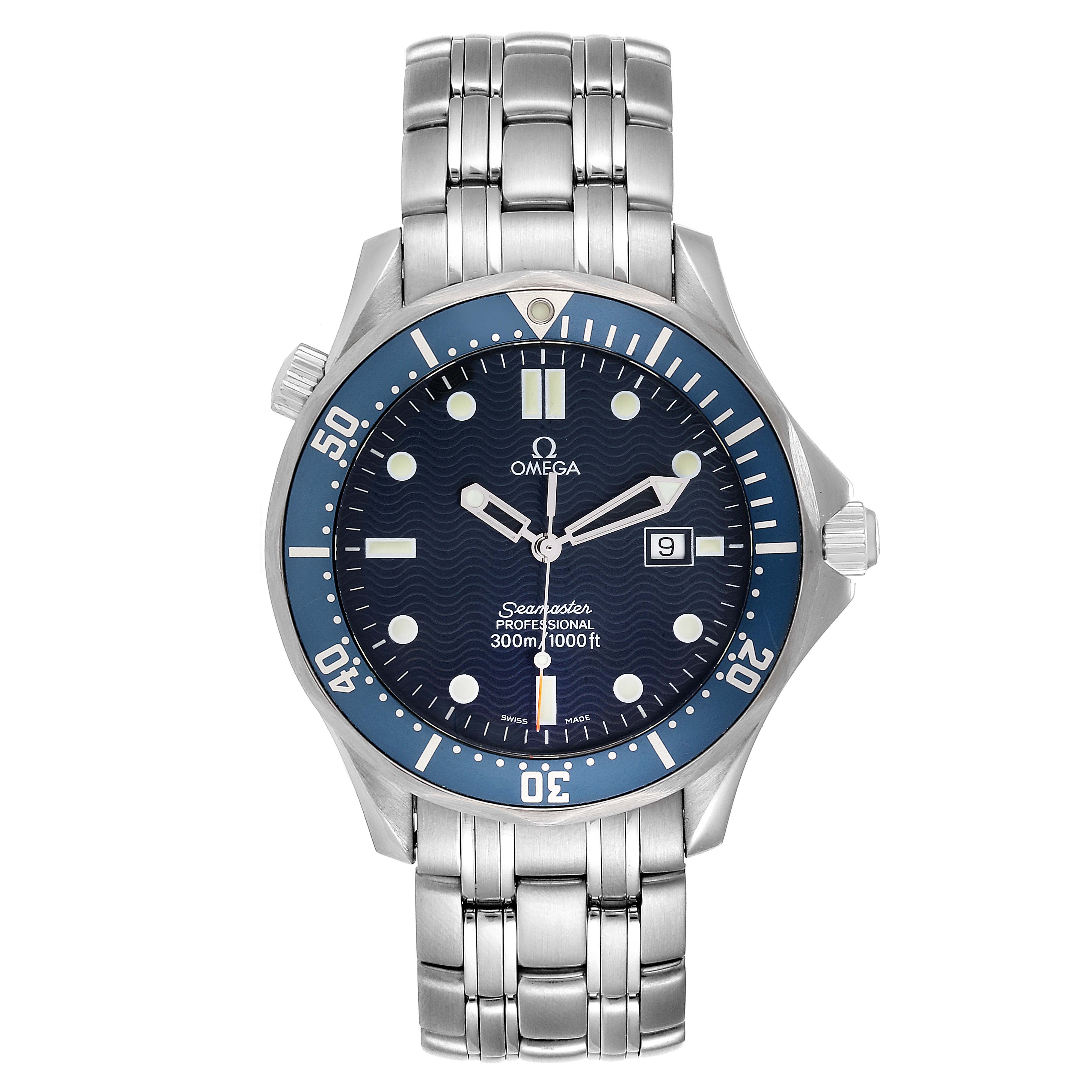 Omega Seamaster 41mm James Bond Blue Dial Steel Watch 2541.80.00 ...