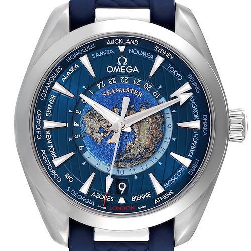 Photo of Omega Seamaster Aqua Terra Worldtimer GMT Mens Watch 220.12.43.22.03.001 Box Card