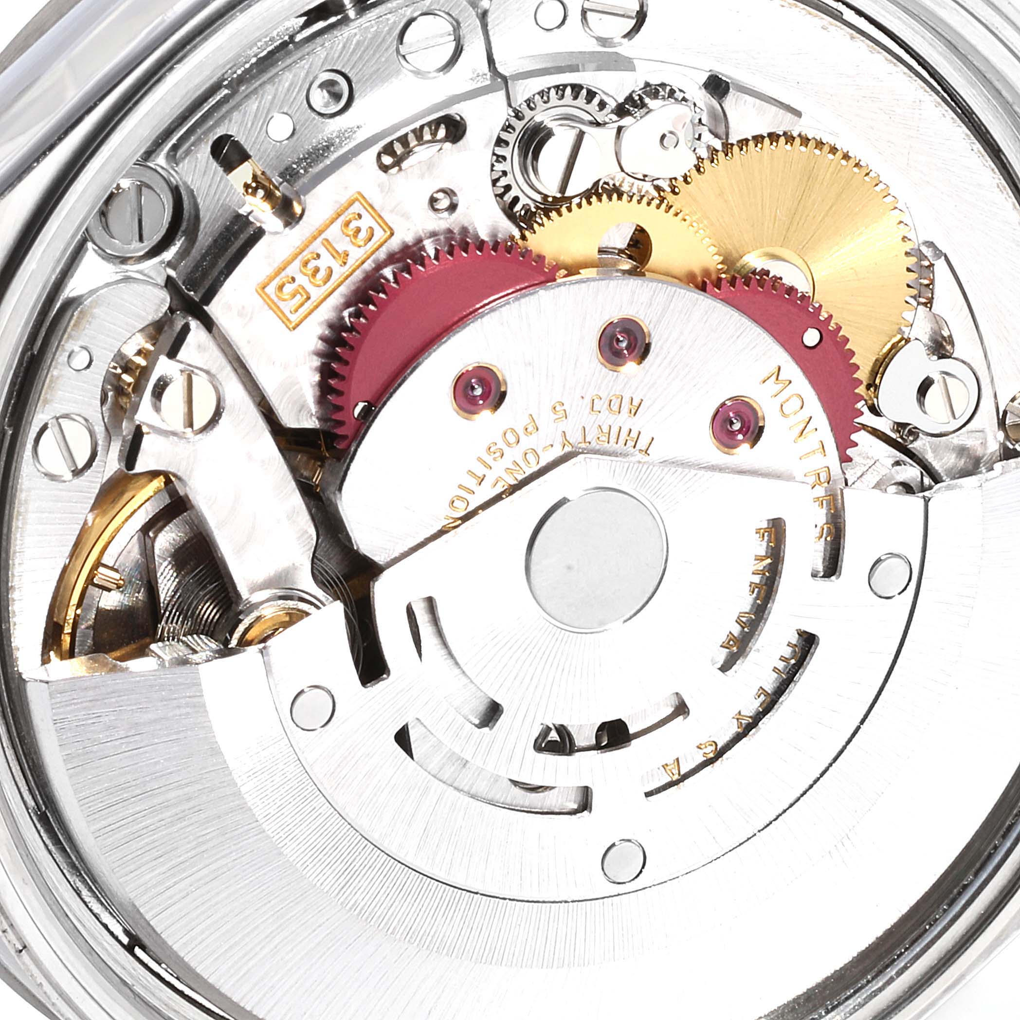 The image shows a close-up view of the internal mechanical movement parts of a Rolex Date 15200 Men's Stainless Steel Silver Dial 15200 Men's Stainless Steel Silver Dial model watch.