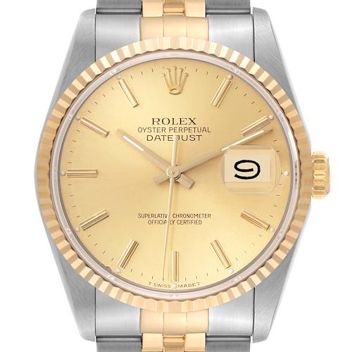 Photo of PARTIAL PAYMENT  -Rolex Datejust 36 Steel Yellow Gold Champagne Dial Mens Watch 16233 Box Papers - NOT FOR SALE