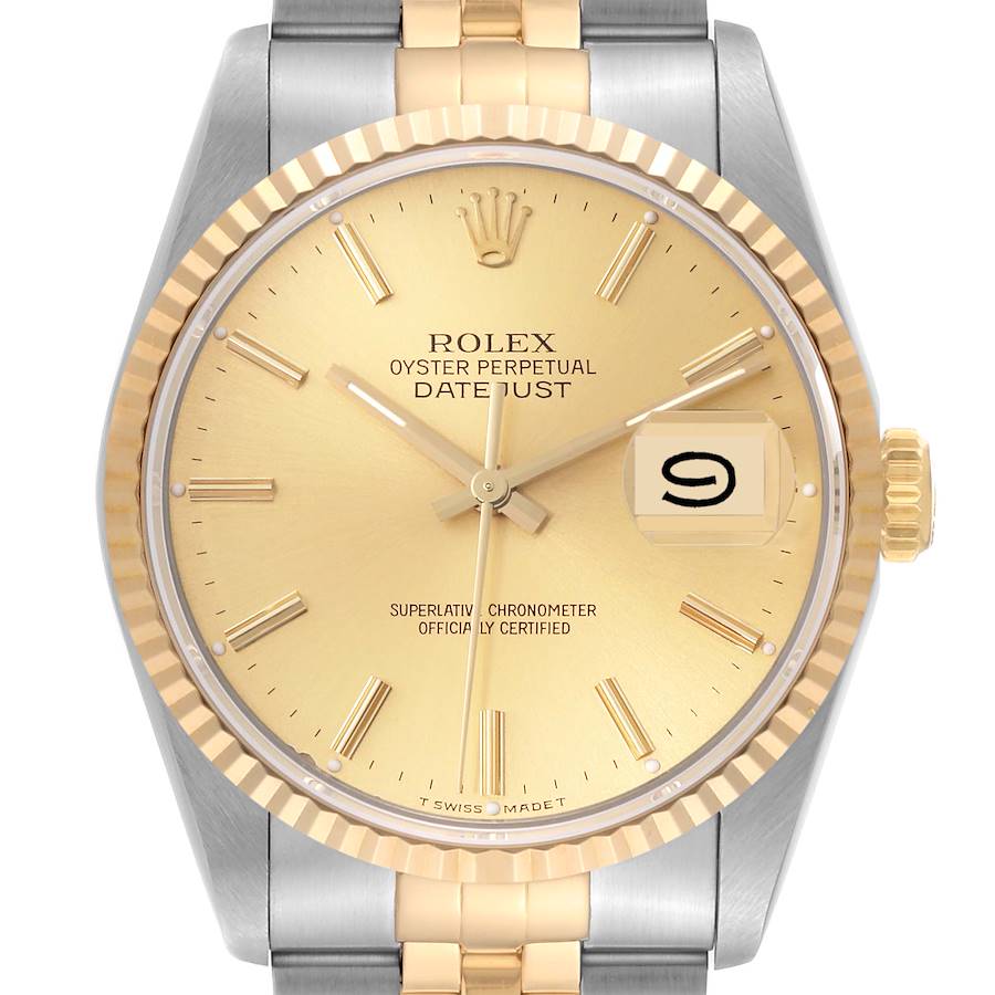 PARTIAL PAYMENT  -Rolex Datejust 36 Steel Yellow Gold Champagne Dial Mens Watch 16233 Box Papers - NOT FOR SALE SwissWatchExpo