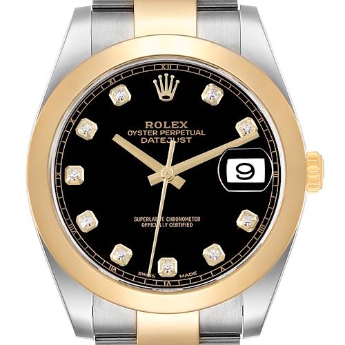 Photo of Rolex Datejust 41 Steel Yellow Gold Diamond Mens Watch 126303 Box Card