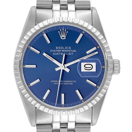 Photo of PARTIAL PAYMENT - Rolex Datejust Blue Dial Engine Turned Bezel Vintage Steel Mens Watch 1603 -NOT FOR SALE