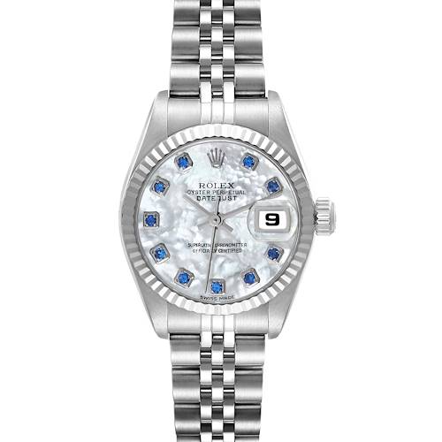 Photo of Rolex Datejust Steel White Gold MOP Diamond Dial Ladies Watch 79174