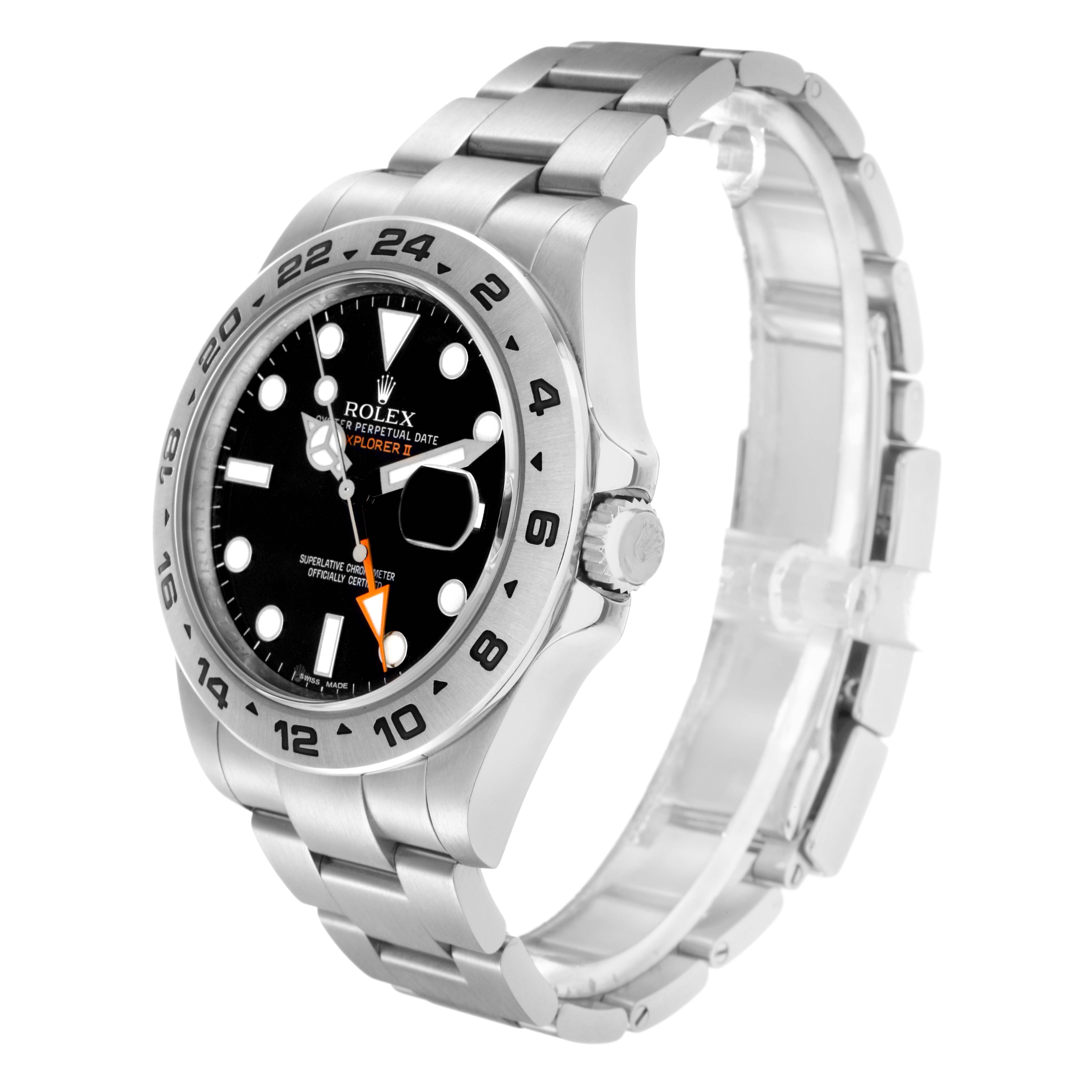 The Rolex Explorer 216570 Men
s Stainless Steel Black Dial 216570 Men
s Stainless Steel Black Dial watch is shown at a three-quarter angle, highlighting the face, bezel, crown, and bracelet.