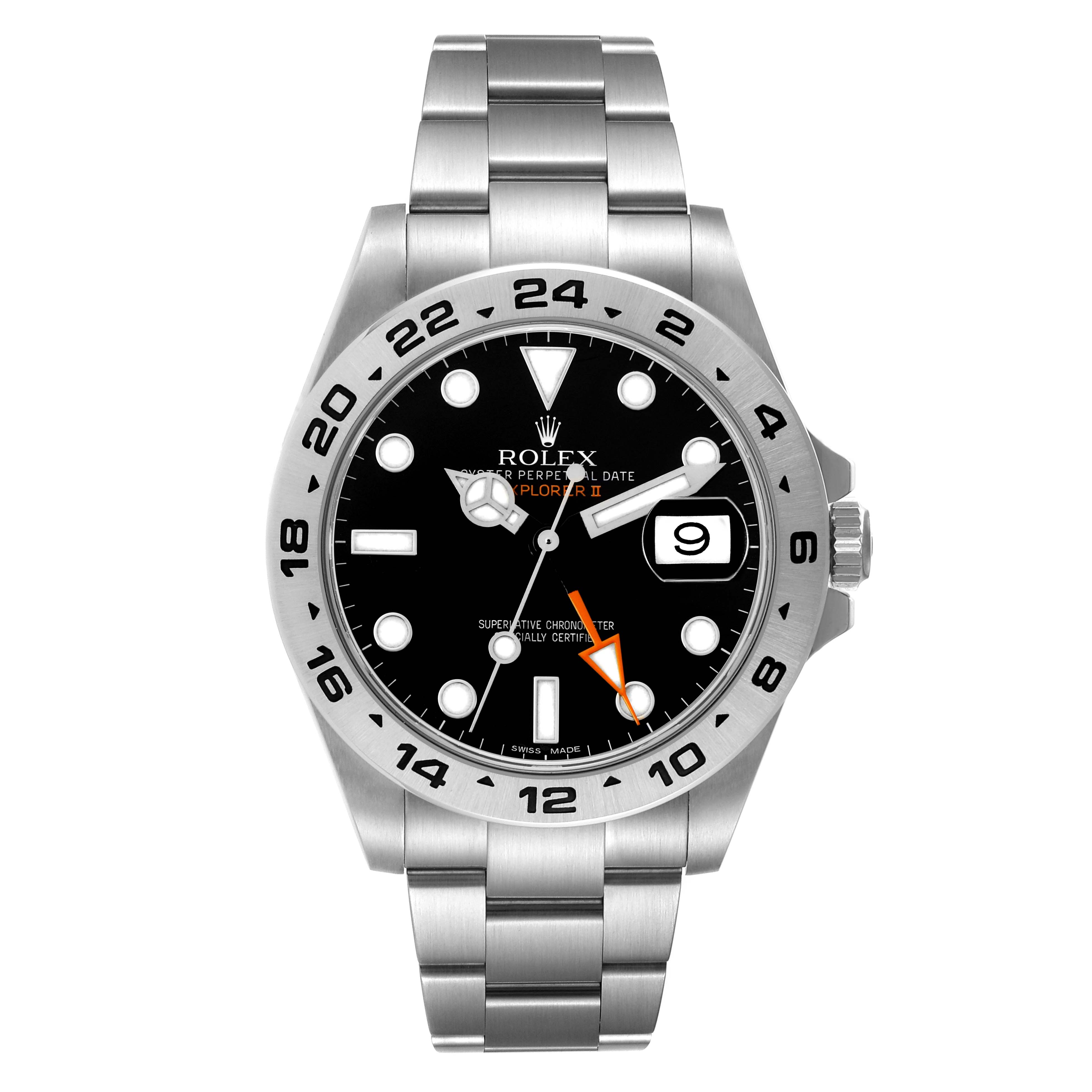 The Rolex Explorer 216570 Men
s Stainless Steel Black Dial 216570 Men
s Stainless Steel Black Dial watch is shown from the front, displaying the dial, bezel, and part of the bracelet.