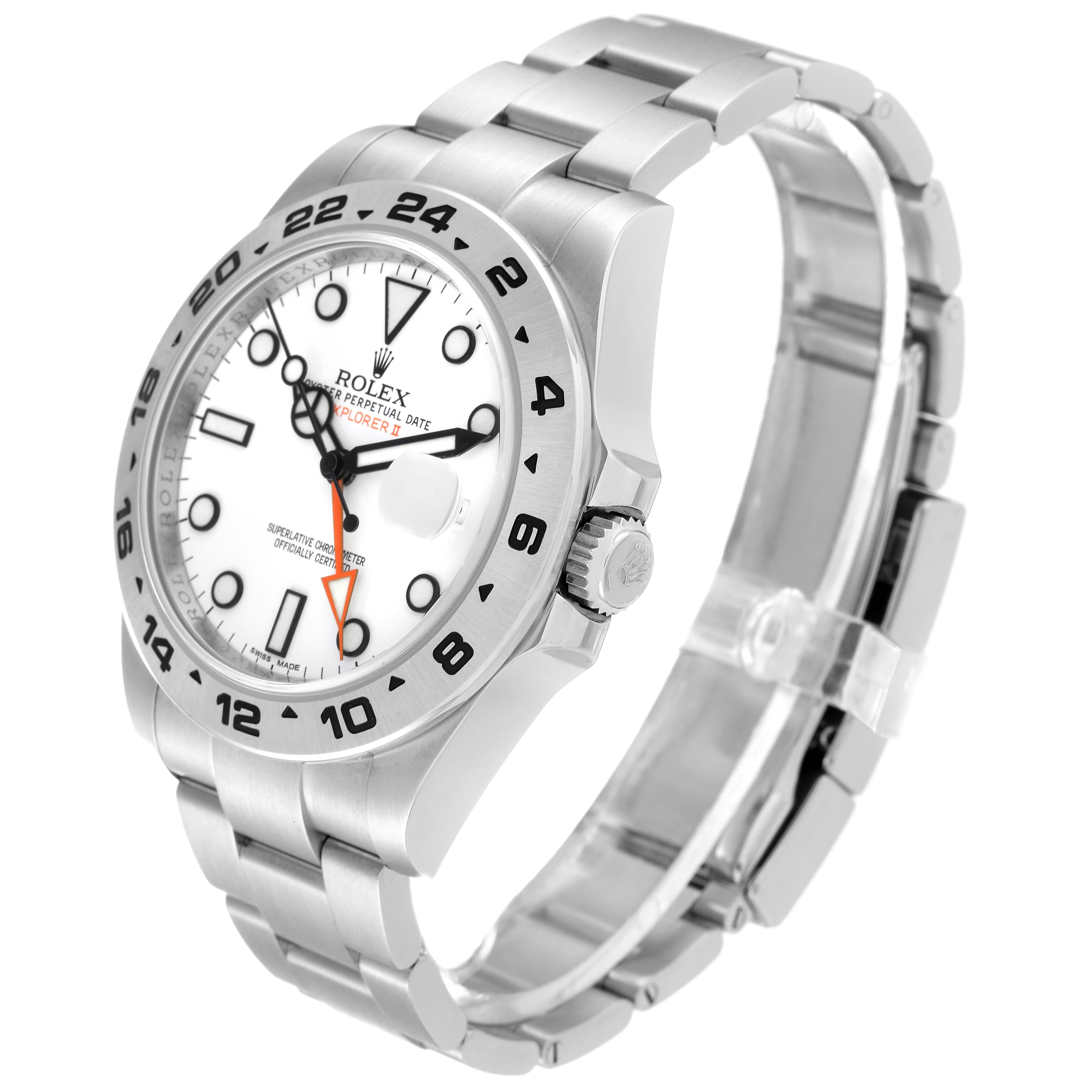 The image shows a side and face view of the Rolex Explorer 216570 Men
s Stainless Steel White Dial 216570 Men
s Stainless Steel White Dial watch, displaying its bracelet, case, bezel, and dial.