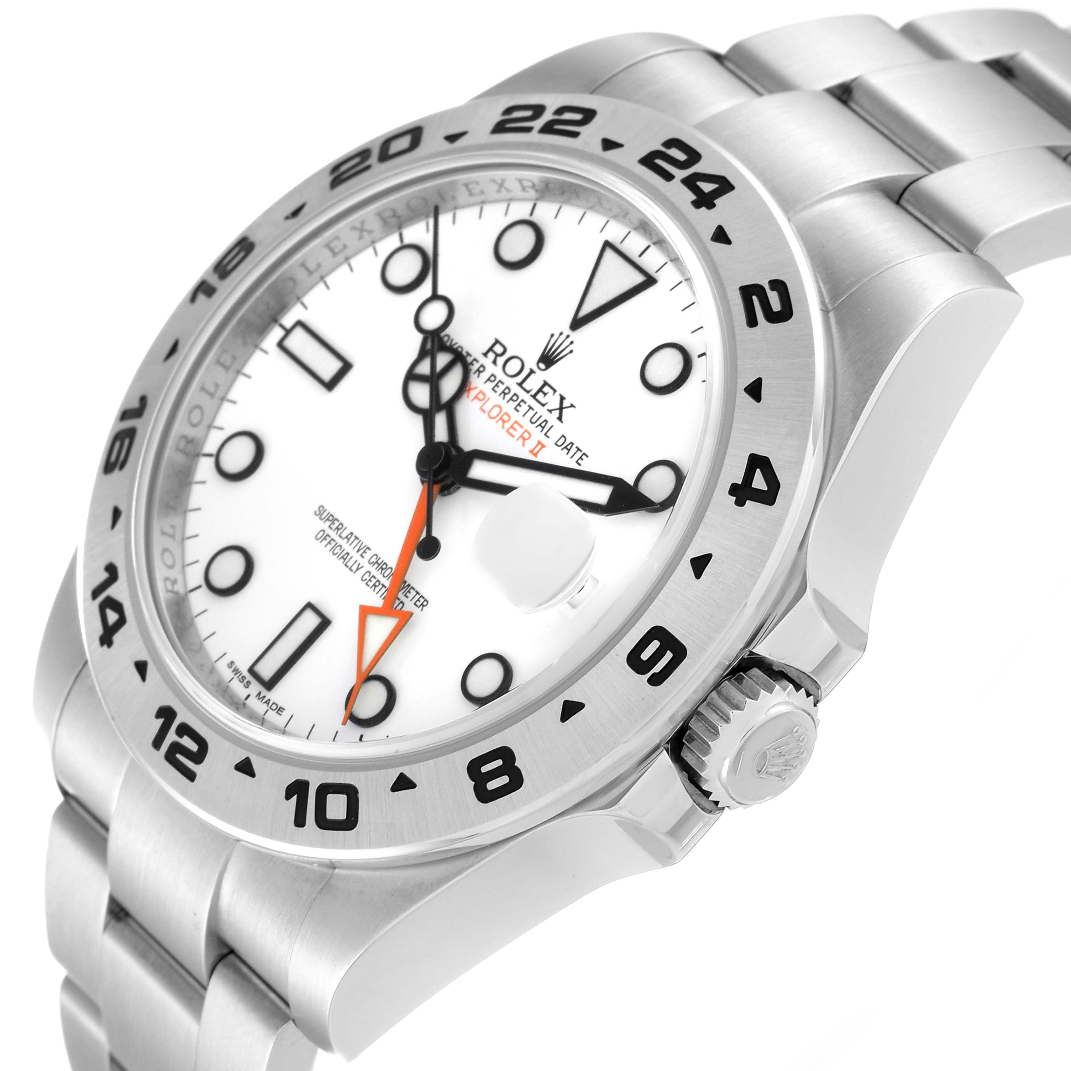 The image features a three-quarter view of the Rolex Explorer 216570 Men
s Stainless Steel White Dial 216570 Men
s Stainless Steel White Dial watch, showing the dial, bezel, crown, and part of the bracelet.