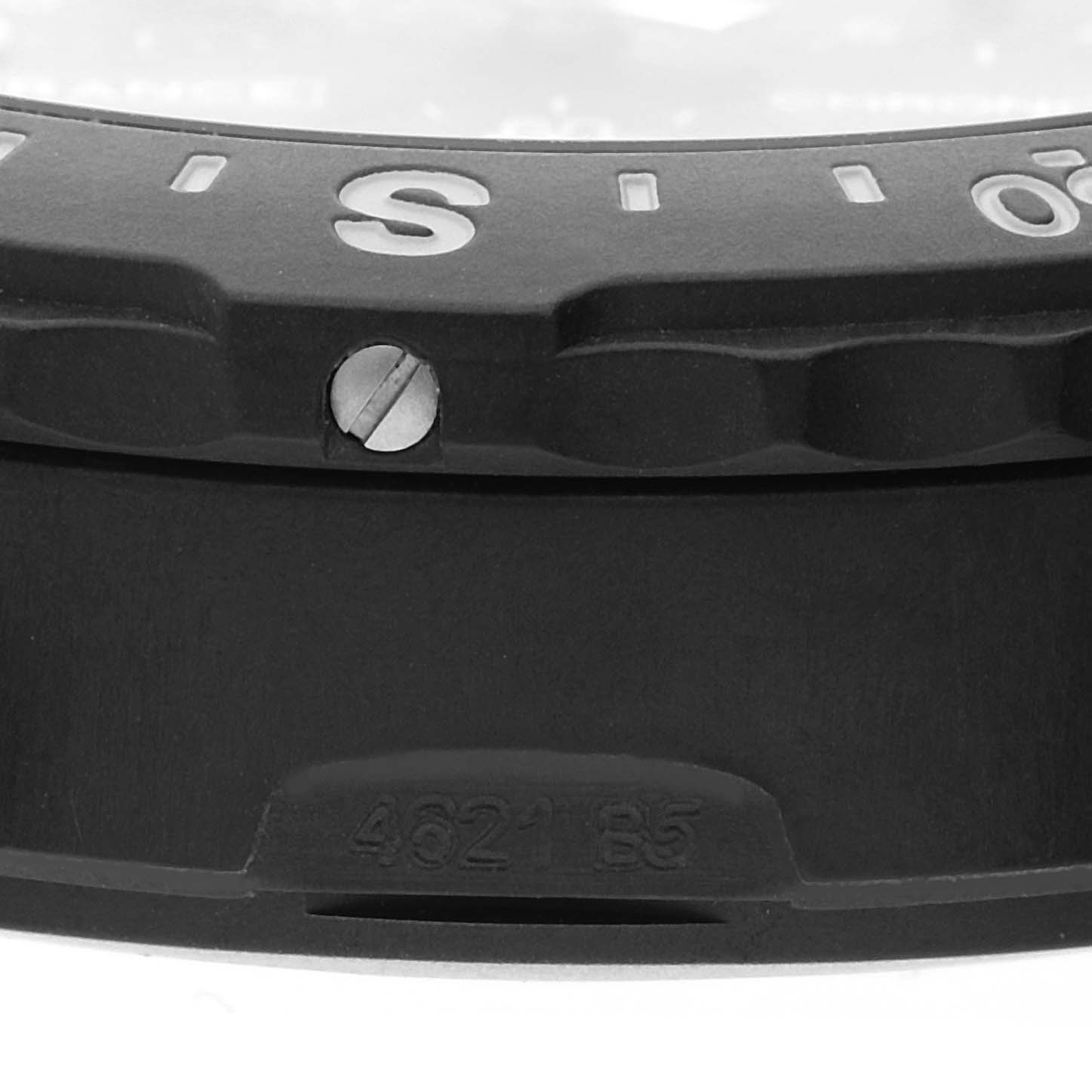 The image is a close-up of the bezel and part of the case of a Breitling Professional Series X82310 Men's Ceramic Black Dial X82310 Men's Ceramic Black Dial watch.